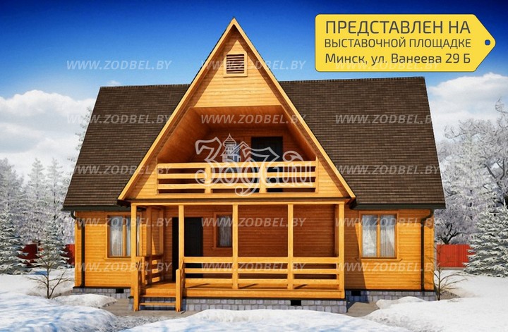 Деревянные дома с мансардой и террасой