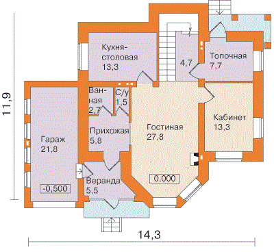 Проект дачного дома с гаражом